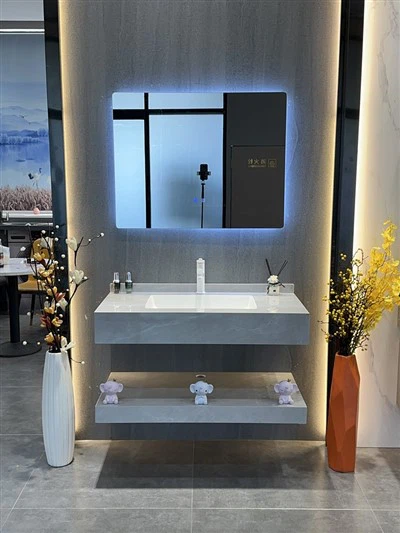 Kabinet Batu Tulis Bilik Mandi Biru dan Putih