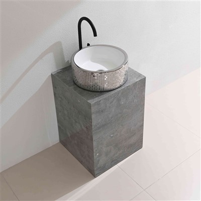 Moonlight Grey Grey Natural Pilar Bilik Mandi Tenggelam